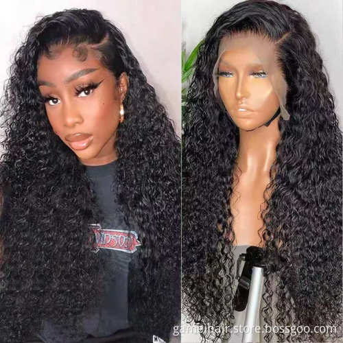Wholesale 4X4 13X4 Deep Wave Lace Front Wig Cheap Vietnamese Curly Human Hair Pre Plucked Transparent Lace Human Hair Wig